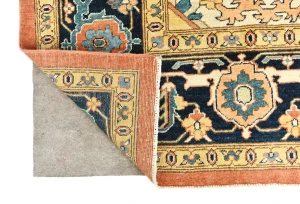 Navy Geometric Tribal 9X12 Heriz Serapi Oriental Rug