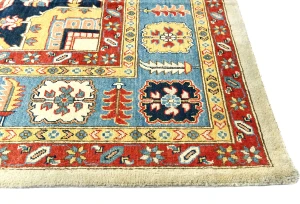 Cream Geometric Tribal 10X14 Heriz Serapi Oriental Rug
