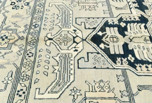 Greige Tribal Geometric 8X8 Heriz Serapi Oriental Square Rug