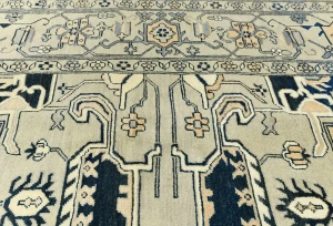 Greige Tribal Geometric 8X8 Heriz Serapi Oriental Square Rug