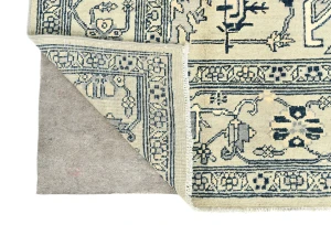 Greige Tribal Geometric 6X9 Heriz Serapi Oriental Rug