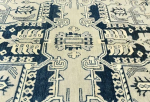 Greige Tribal Geometric 6X9 Heriz Serapi Oriental Rug