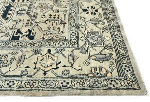 Greige Tribal Geometric 6X6 Heriz Serapi Oriental Square Rug
