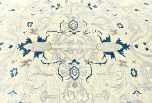 Muted Gray Geometric 4X6 Heriz Serapi Oriental Rug