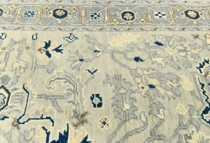 Muted Gray Geometric 4X6 Heriz Serapi Oriental Rug