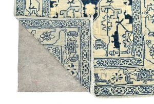 Greige Geometric 3X8 Heriz Serapi Oriental Runner Rug