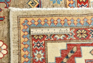 Khaki Tribal Geometric 8'3X9'4 Kazak Oriental Rug