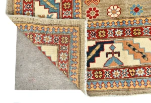 Khaki Tribal Geometric 8'3X9'4 Kazak Oriental Rug
