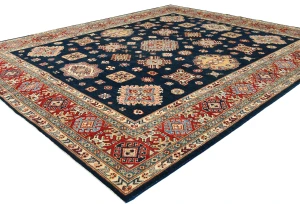 Blue Tribal Geometric 8X10 Kazak Pakistan Oriental Rug
