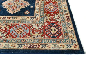 Blue Tribal Geometric 8X10 Kazak Pakistan Oriental Rug
