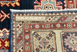 Dark Navy Tribal Geometric 6X9 Kazak Pakistan Rug