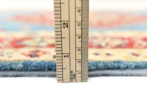 Blue Tribal Geometric 3X14 Kazak Oriental Runner Rug