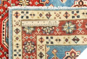 Blue Tribal Geometric 3X14 Kazak Oriental Runner Rug
