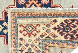 Light Gray Tribal Geometric 3X16 Kazak Oriental Runner Rug