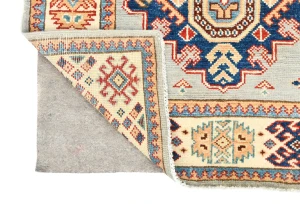 Light Gray Tribal Geometric 3X16 Kazak Oriental Runner Rug