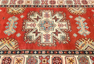 Red Tribal Geometric 3X10 Kazak Oriental Runner Rug