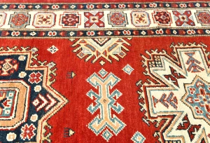 Red Tribal Geometric 3X10 Kazak Oriental Runner Rug