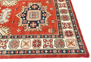 Red Tribal Geometric 3X10 Kazak Oriental Runner Rug