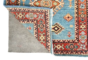 Blue Tribal Geometric 2'3X5'7 Kazak Pakistan Oriental Rug