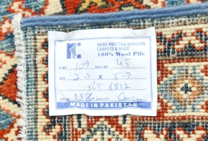 Blue Tribal Geometric 2'3X5'7 Kazak Pakistan Oriental Rug