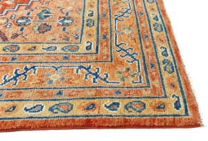 Orange Geometric Tribal 8X10 Oushak Peshawar Oriental Rug