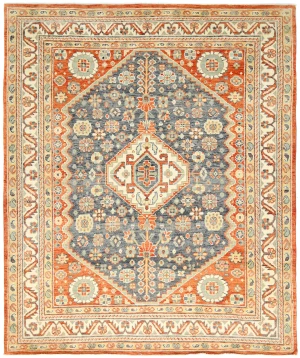 Muted Gray Floral 8X10 Oushak Chobi Oriental Rug