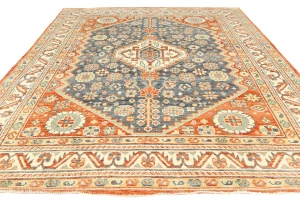 Muted Gray Floral 8X10 Oushak Chobi Oriental Rug