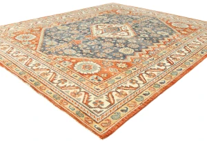 Muted Gray Floral 8X10 Oushak Chobi Oriental Rug