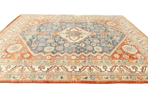 Muted Gray Floral 8X10 Oushak Chobi Oriental Rug