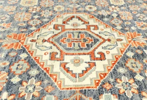 Muted Gray Floral 8X10 Oushak Chobi Oriental Rug