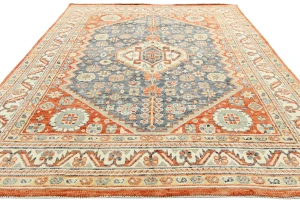 Muted Gray Floral 8X10 Oushak Chobi Oriental Rug