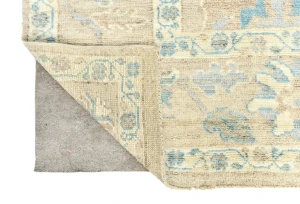 Muted Beige Floral Transitional 8X10 Oushak Oriental Rug