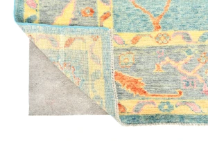 Muted Blue Floral 8X10 Oushak Chobi Oriental Rug