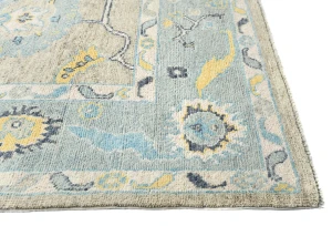 Muted Pastel Brown Transitional Floral 8X10 Oushak Oriental Rug