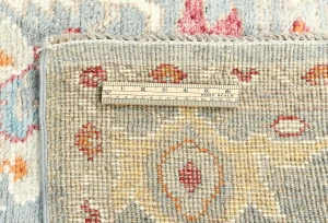 Muted Light Blue Floral 8X10 Transitional Oushak Oriental Rug