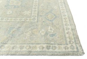 Muted Pastel Brown Floral Distressed 9X12 Oushak Chobi Oriental Rug