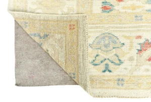 Muted Cream Floral Transitional 9X12 Oushak Chobi Oriental Rug