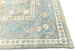 Muted Brown Floral Transitional 9X12 Oushak Oriental Rug