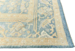 Muted Blue Floral 9X12 Oushak Oriental Rug