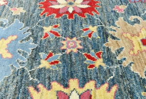 Muted Gray Floral 8X10 Oushak Oriental Rug