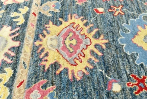 Muted Gray Floral 8X10 Oushak Oriental Rug