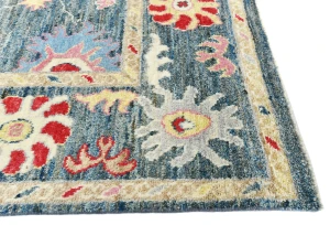 Muted Gray Floral 8X10 Oushak Oriental Rug