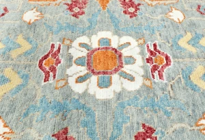 Muted Gray Floral 8X10 Oushak Oriental Rug