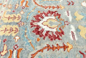Muted Gray Floral 8X10 Oushak Oriental Rug