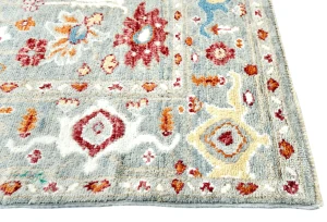 Muted Gray Floral 8X10 Oushak Oriental Rug