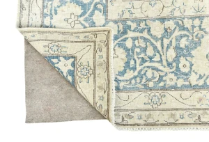 Vintage Muted Beige Floral 10X13 Distressed Oriental Rug