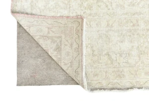 Antique Muted Brown Floral 8X11 Distressed Vintage Oriental Rug