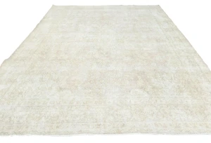 Antique Muted Brown Floral 8X11 Distressed Vintage Oriental Rug