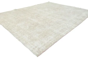 Antique Muted Brown Floral 8X11 Distressed Vintage Oriental Rug