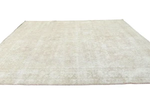 Antique Muted Brown Floral 8X11 Distressed Vintage Oriental Rug